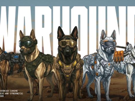 Promotional art for the Warhound dog.