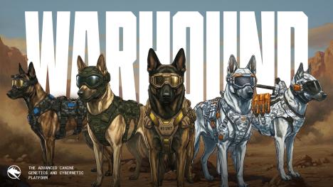 Promotional art for the Warhound dog.