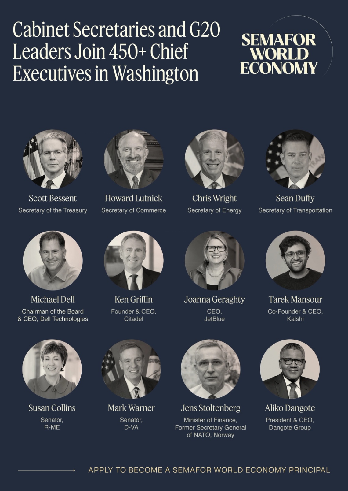 Cabinet secretaries and G20 leaders at Semafor World Economy.