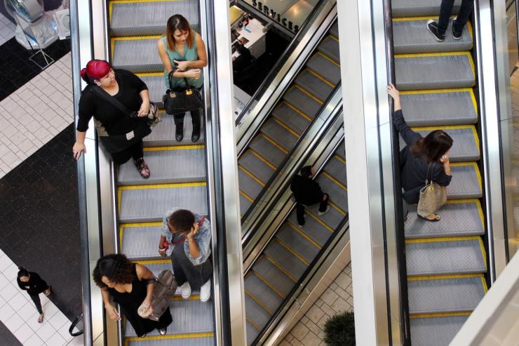 People in a shopping mall