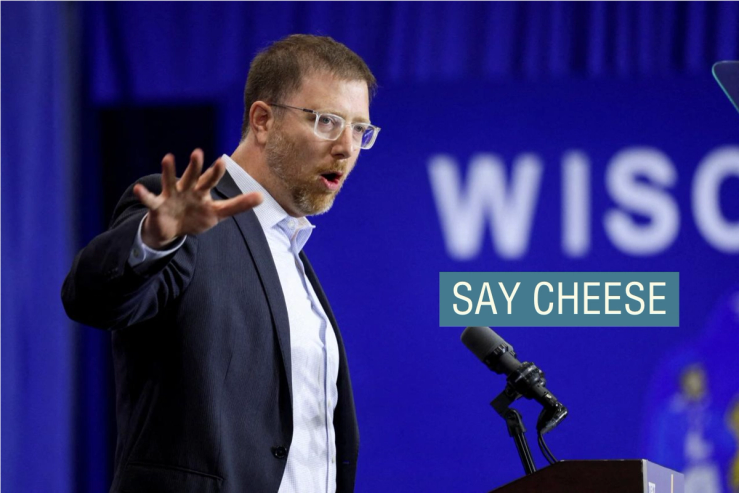 Ben Wikler speaks at a rally with Barack Obama and Wisconsin Gov. Tony Evers before the midterm elections in 2022.