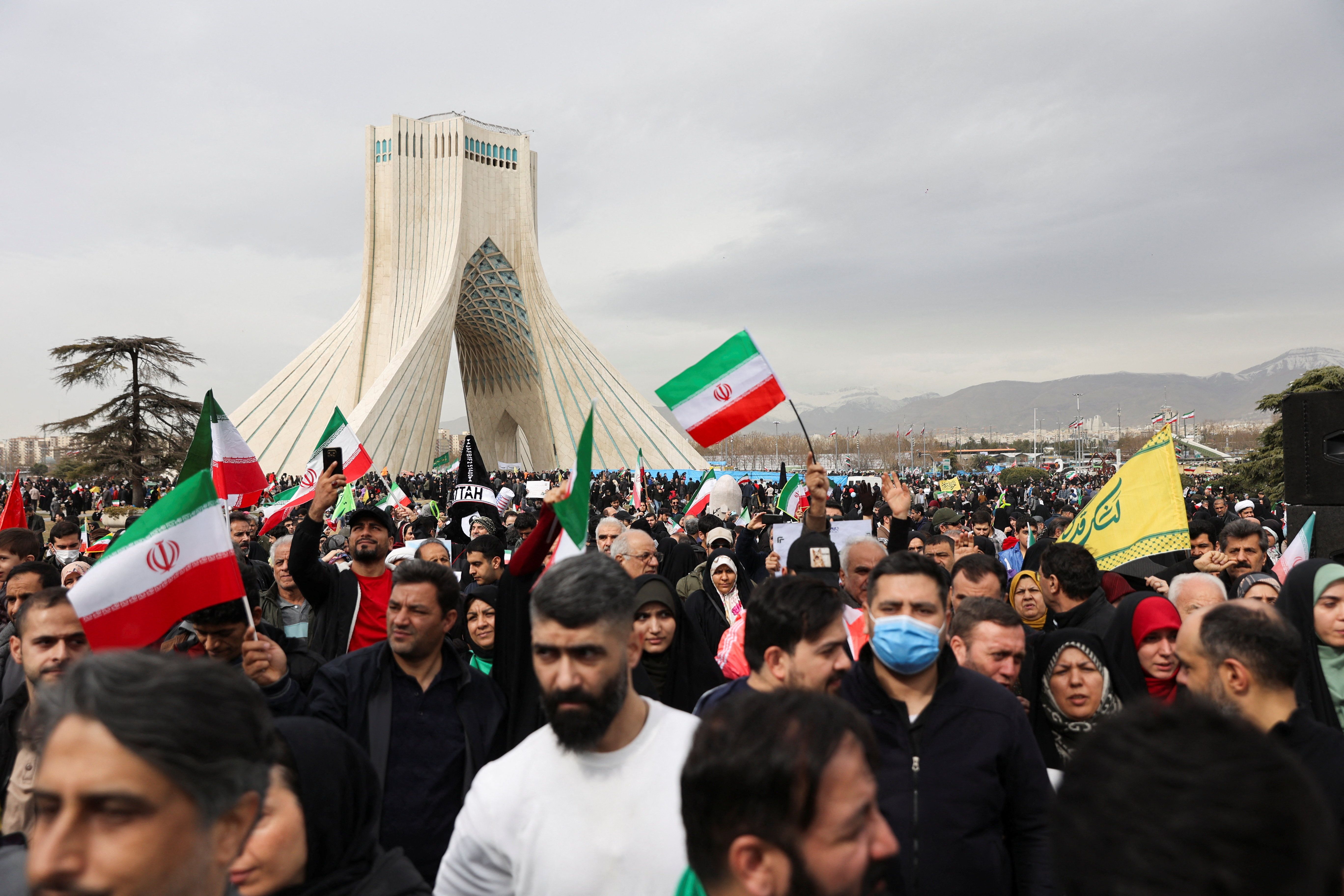 Demonstrations in Iran for the anniversary of the revolution
