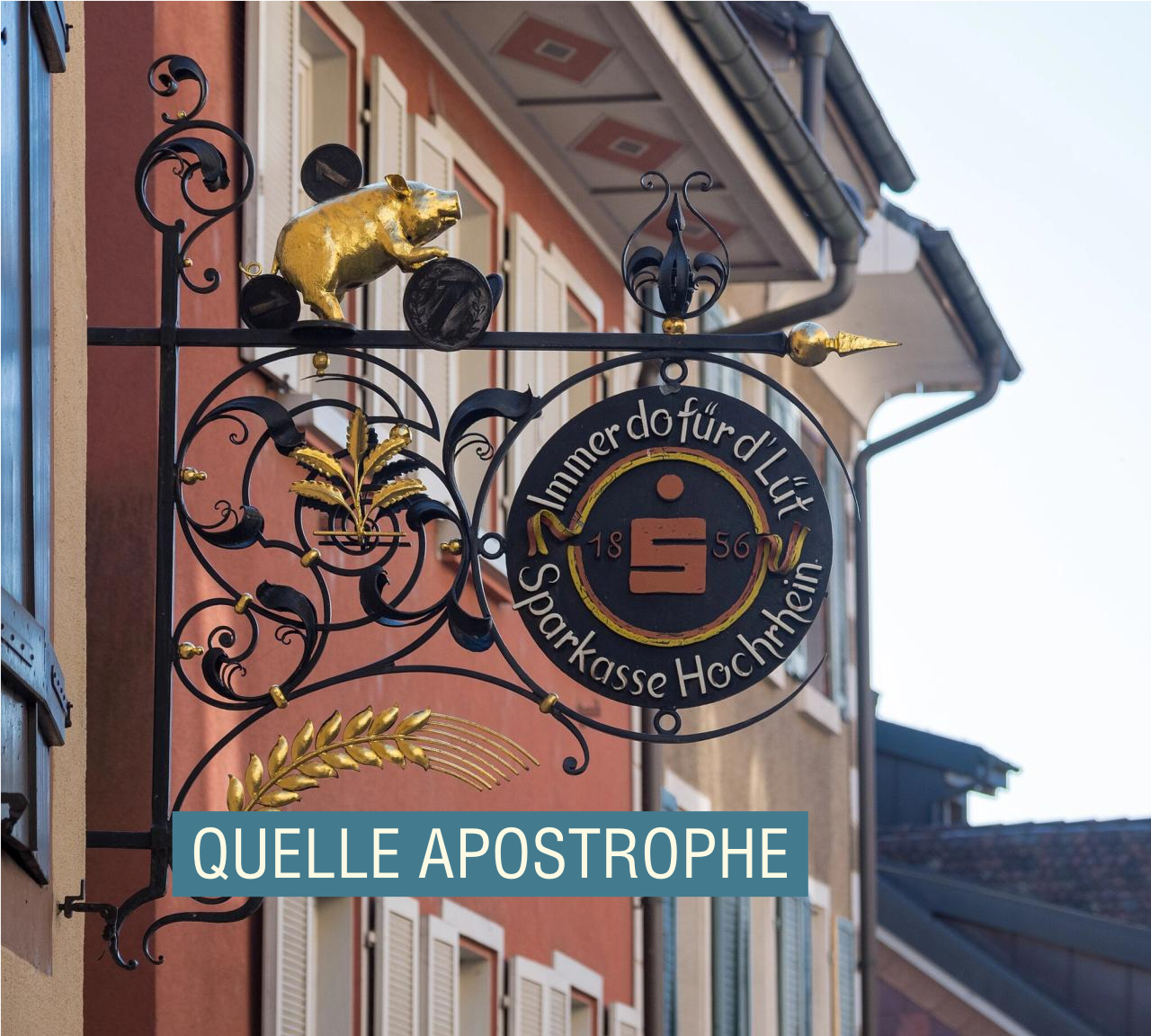 A photo showing the sign of an old German restaurant. 