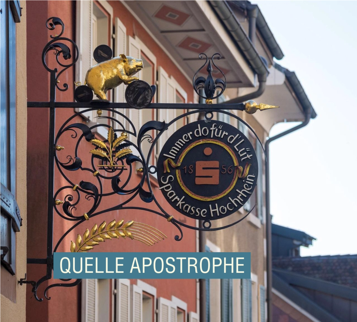 A photo showing the sign of an old German restaurant.