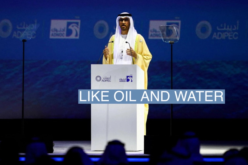 United Arab Emirates’ Industry Minister Sultan Ahmed Al Jaber speaks during the Abu Dhabi International Petroleum Exhibition and Conference (ADIPEC) in Abu Dhabi, United Arab Emirates, October 31, 2022.