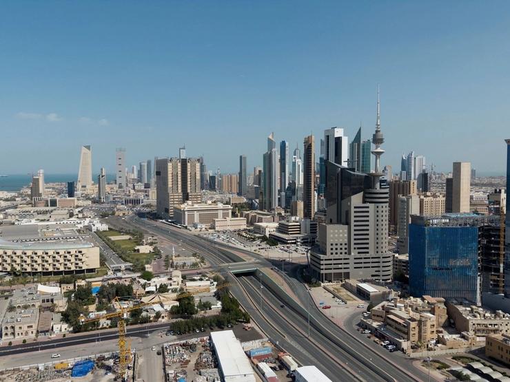 A drone view shows Kuwait City.