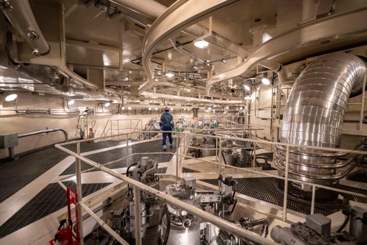 This picture taken on August 6, 2024 shows a general view inside the reactor containment vessel of the unit 7 reactor building at the Kashiwazaki-Kariwa nuclear power station in Kashiwazaki.