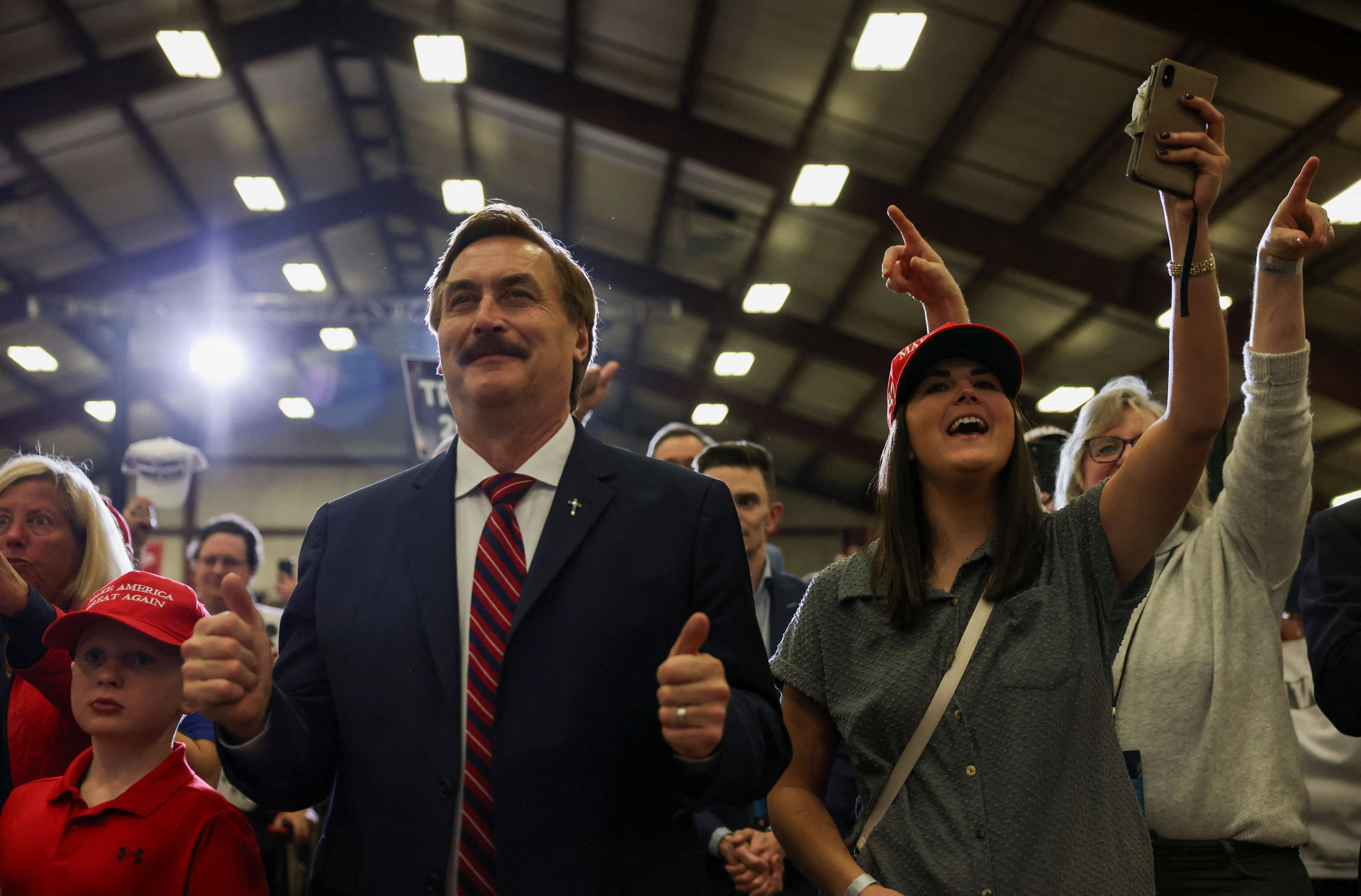 Mike Lindell at a Trump campaign event in 2024