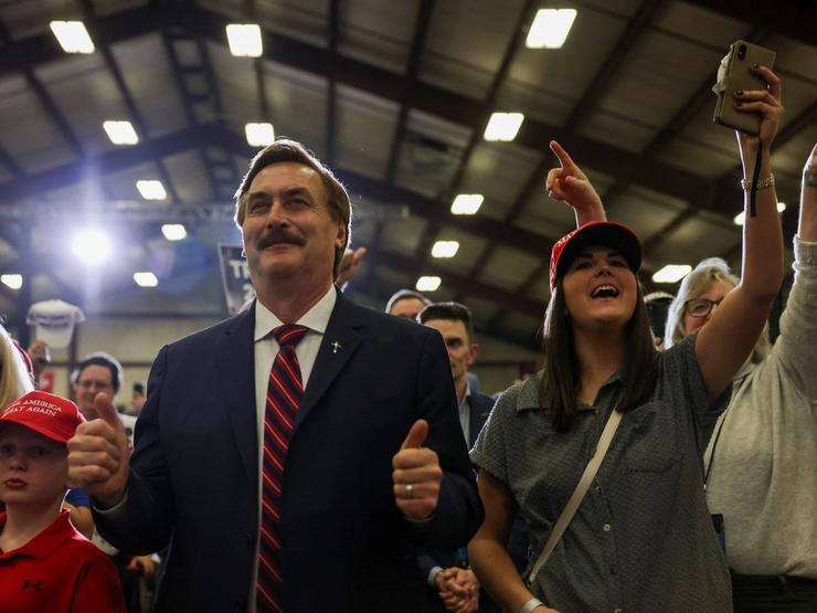 Mike Lindell at a Trump campaign event in 2024
