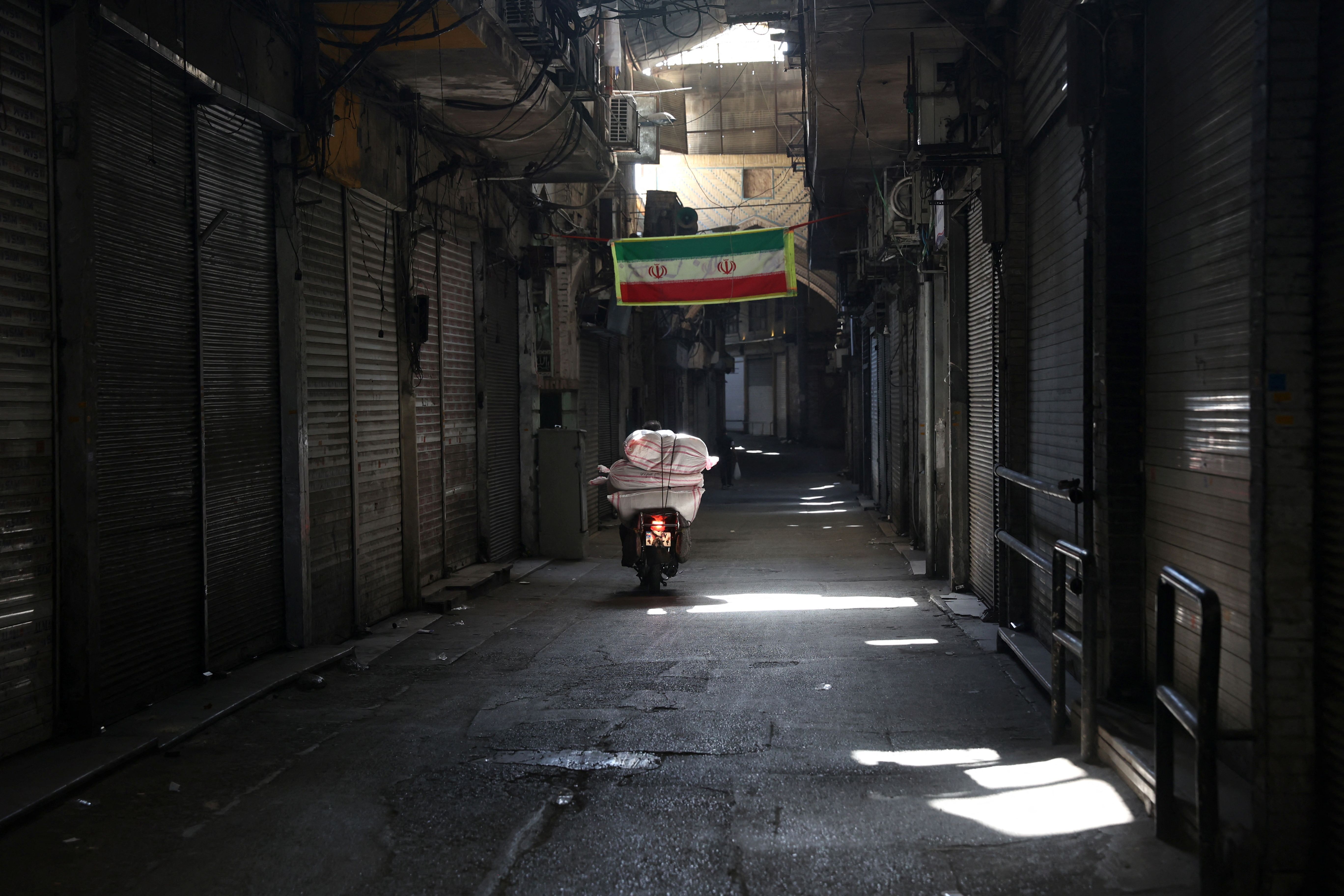 Closed shops in the Tehran Bazaar following the Israeli strikes on Iran.