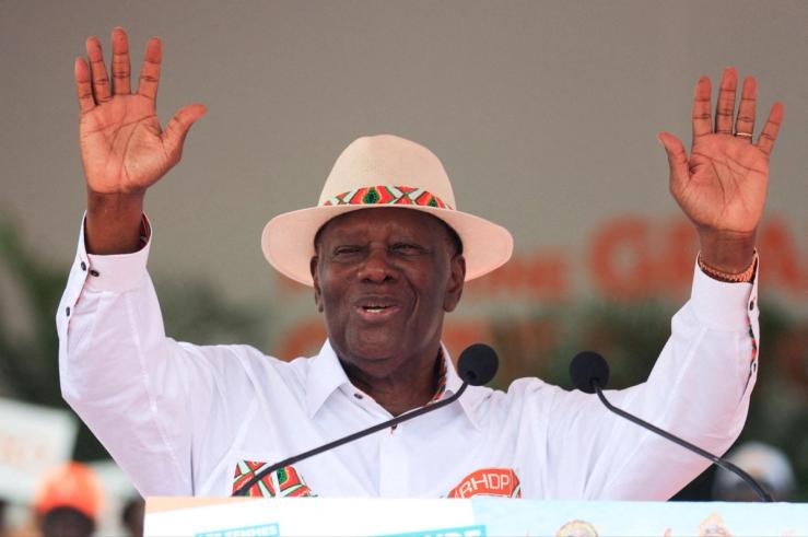Alassane Ouattara during a campaign rally earlier this month.