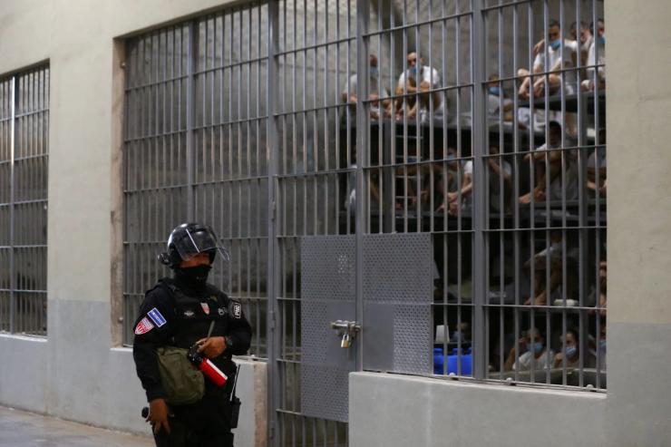 A photo inside the Salvadoran prison
