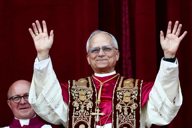 Newly elected Pope Leo XIV appears on the balcony of St. Peter’s Basilica, at the Vatican.