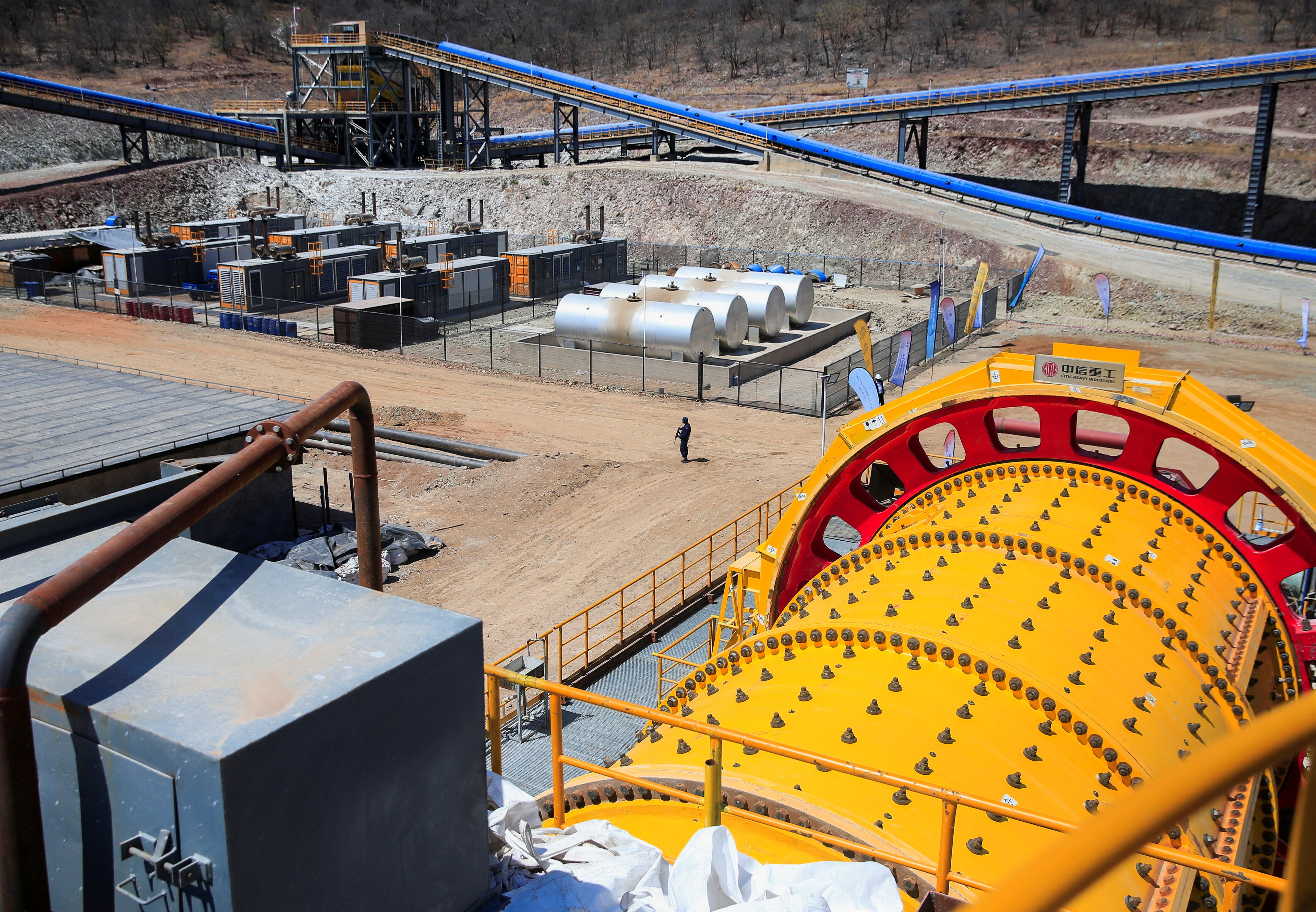 A lithium processing plant in Zimbabwe.