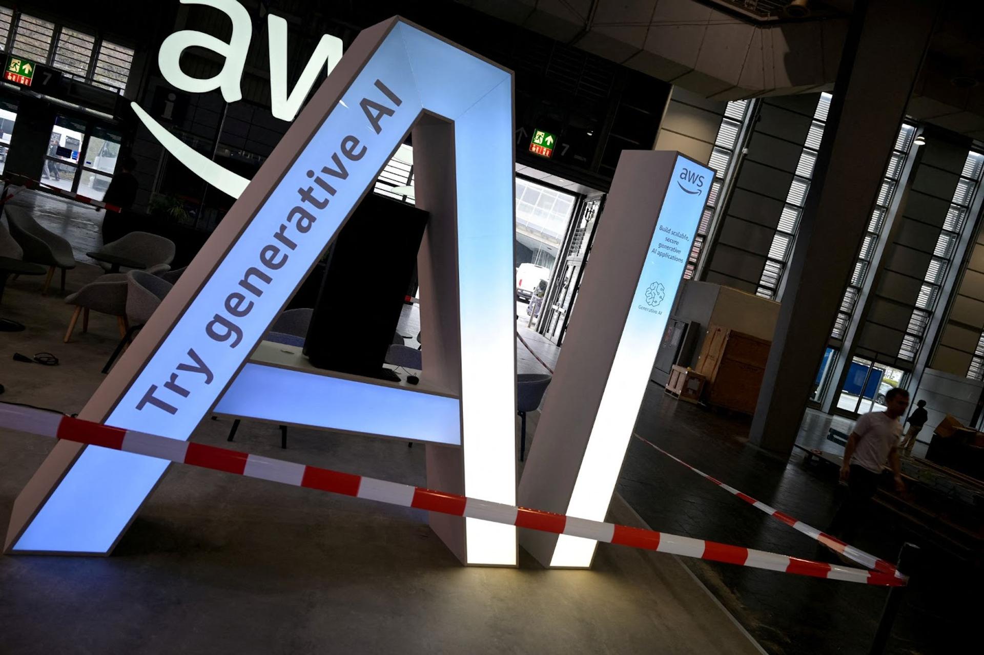 A cordoned-off AI logo. 