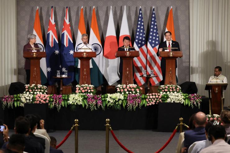 Officials from Australia, India, Japan, and the US.