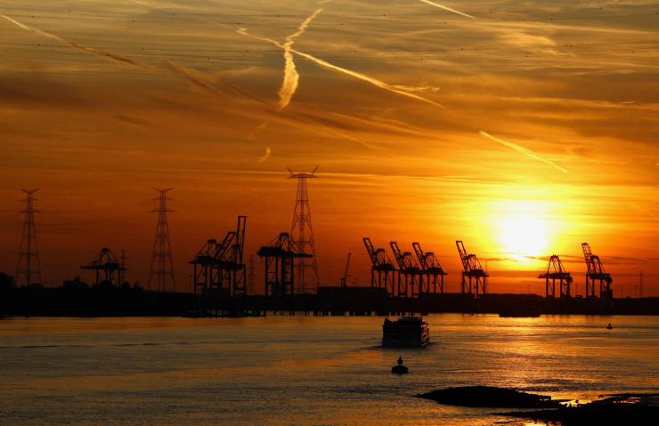 The Port of Antwerp, Belgium.