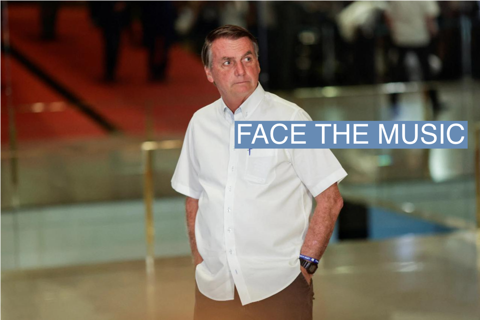 Jair Bolsonaro arrives to a news conference on October 26, 2022.