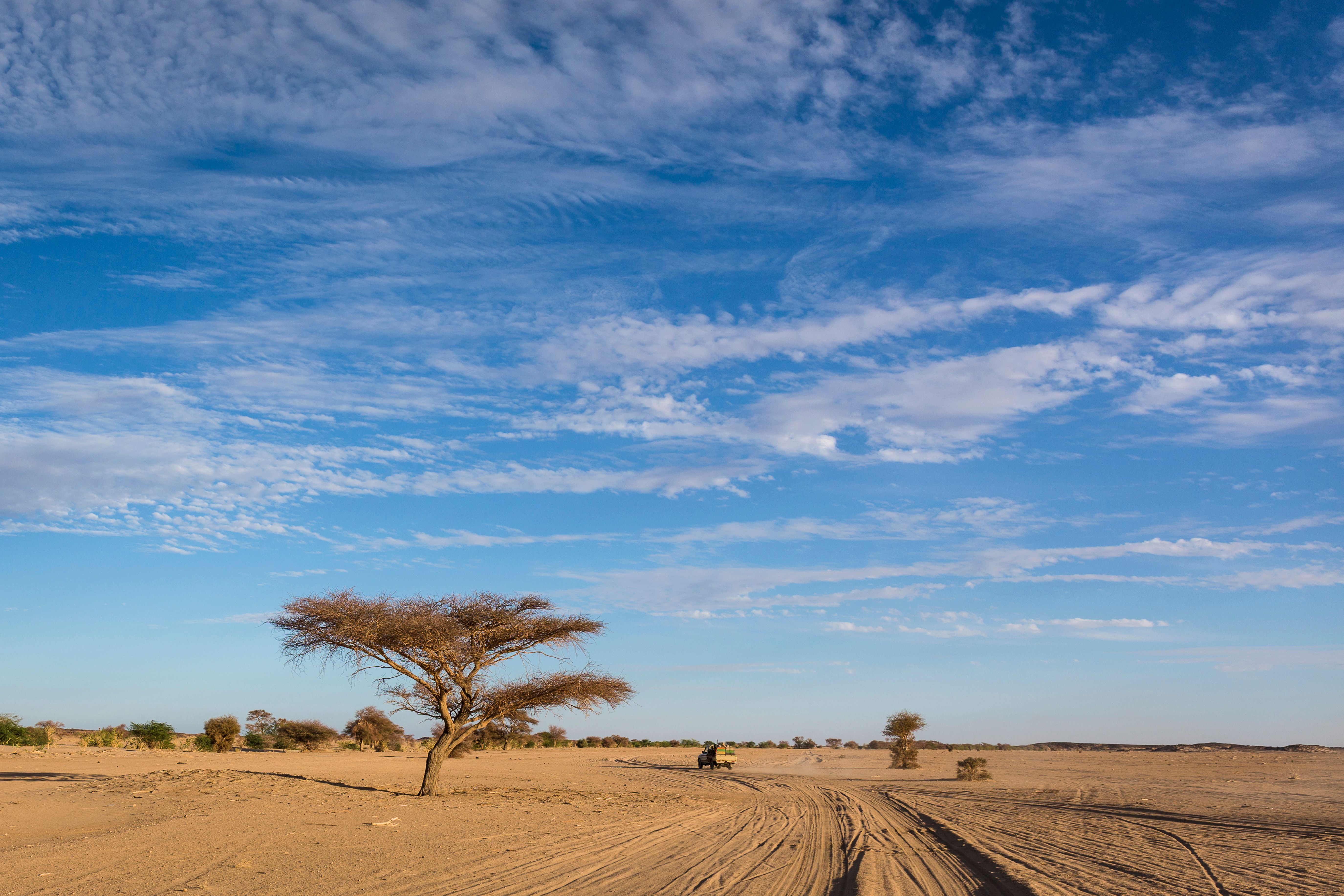 A sand track on a hot day in Niger.