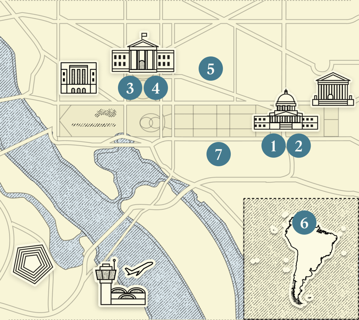 A numbered map of DC.