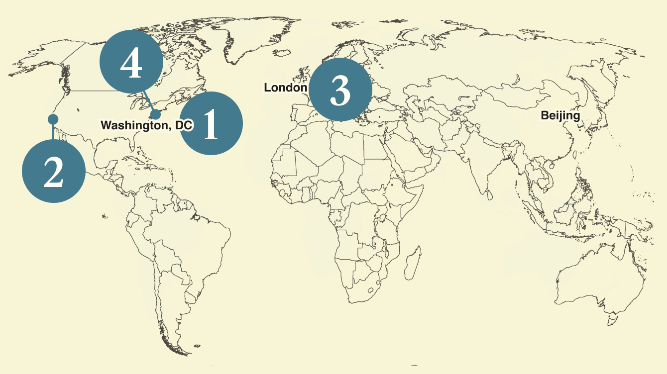 A map of the world.