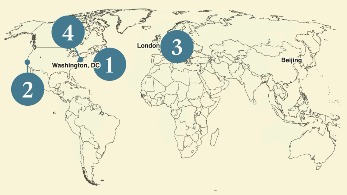 A map of the world.