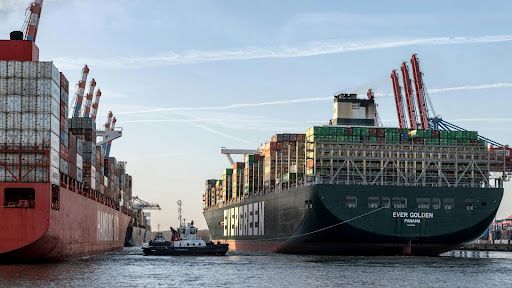 Two container ships. 