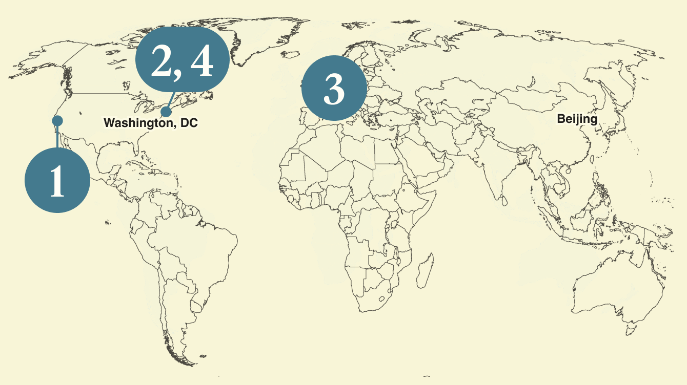 A map of the world.