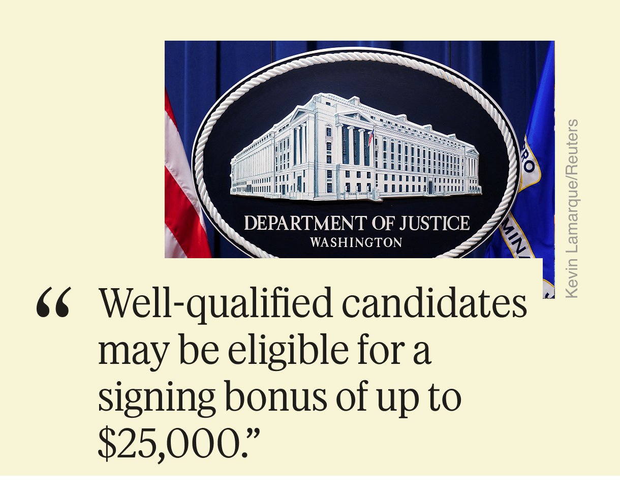 “Well-qualified candidates may be eligible for a signing bonus of up to $25,000.”