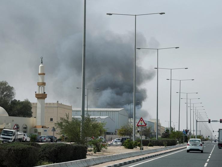 Smoke rises after reported Iranian missile attacks in Doha.
