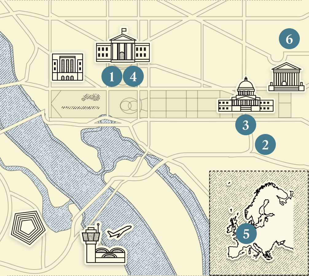 A numbered map of DC.
