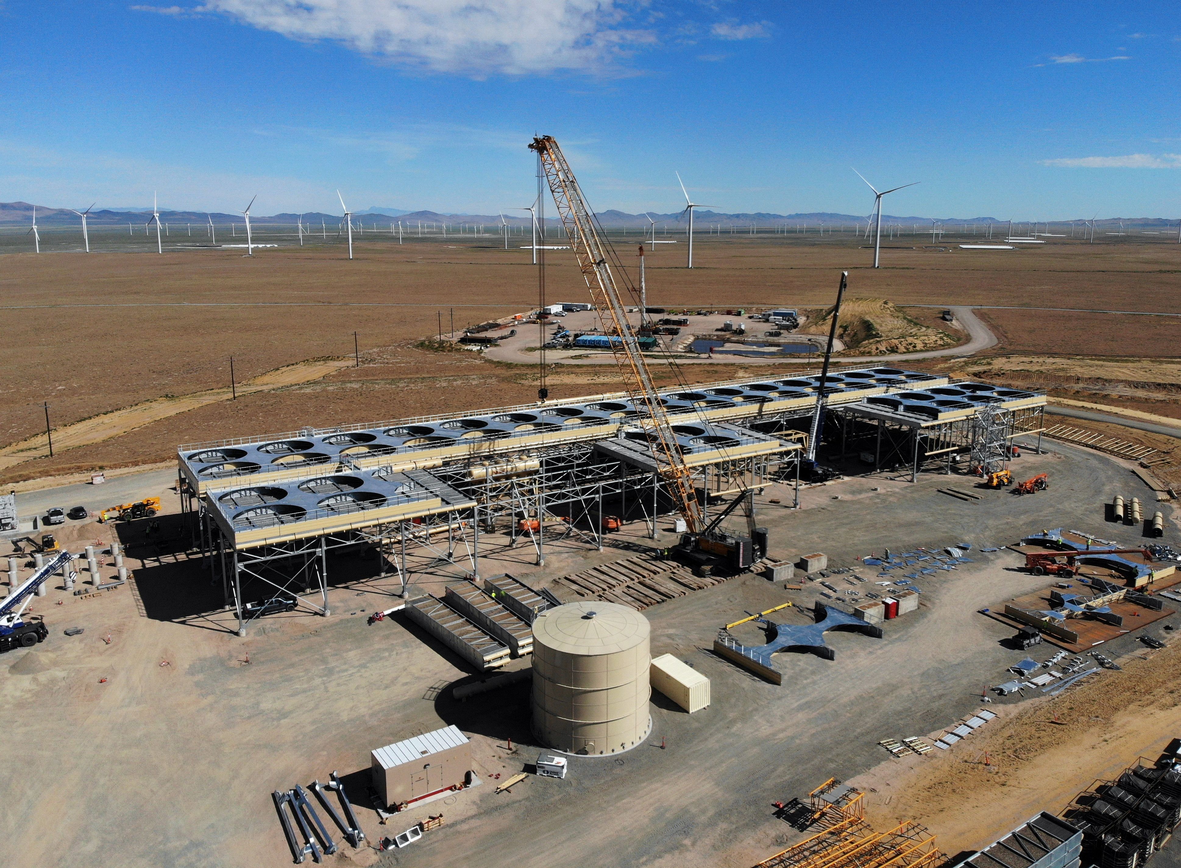 Construction work goes on at the Cape Station geothermal project. 