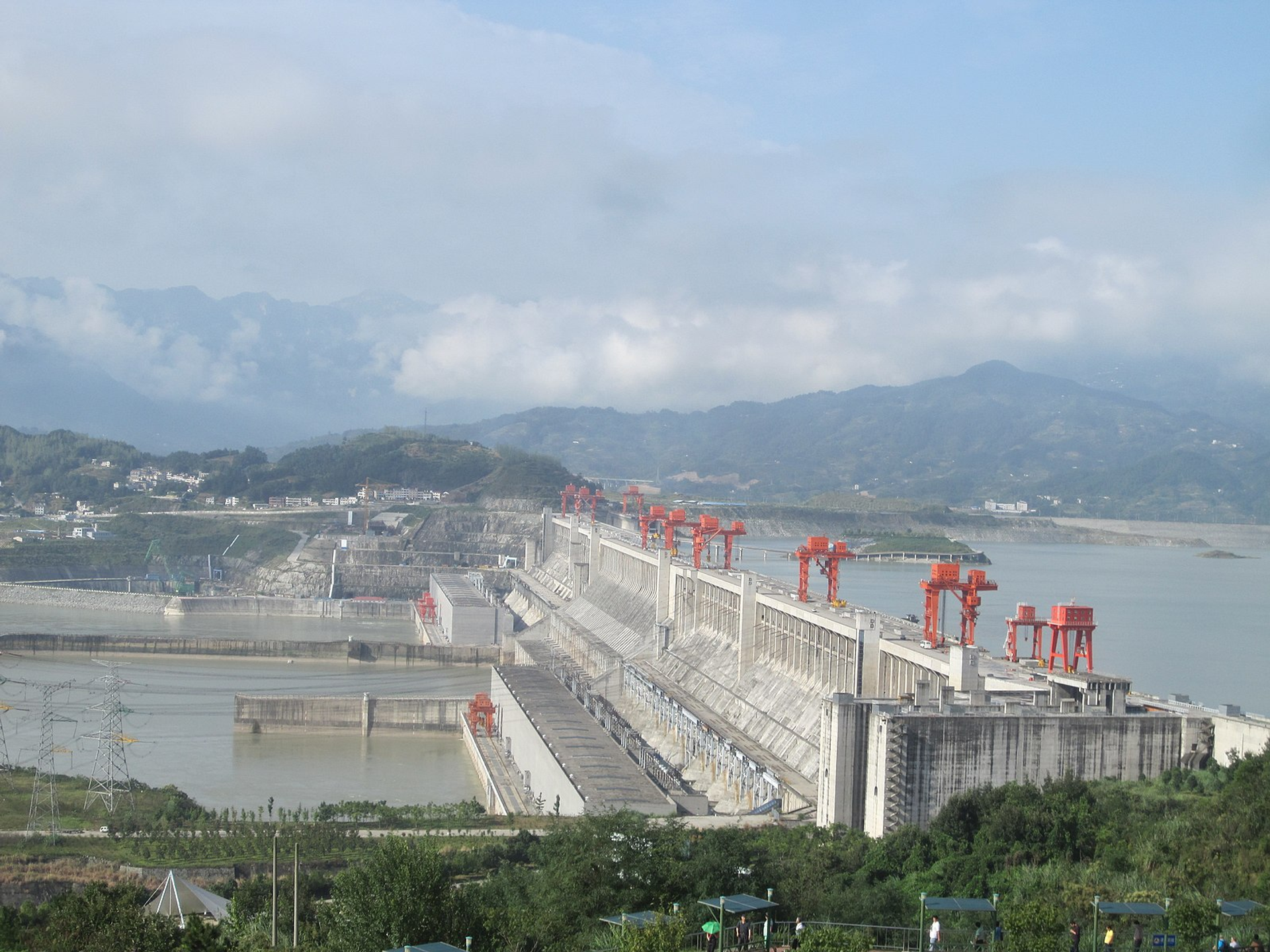 A view of the Three Gorges Dam on the Yangtze River, China.