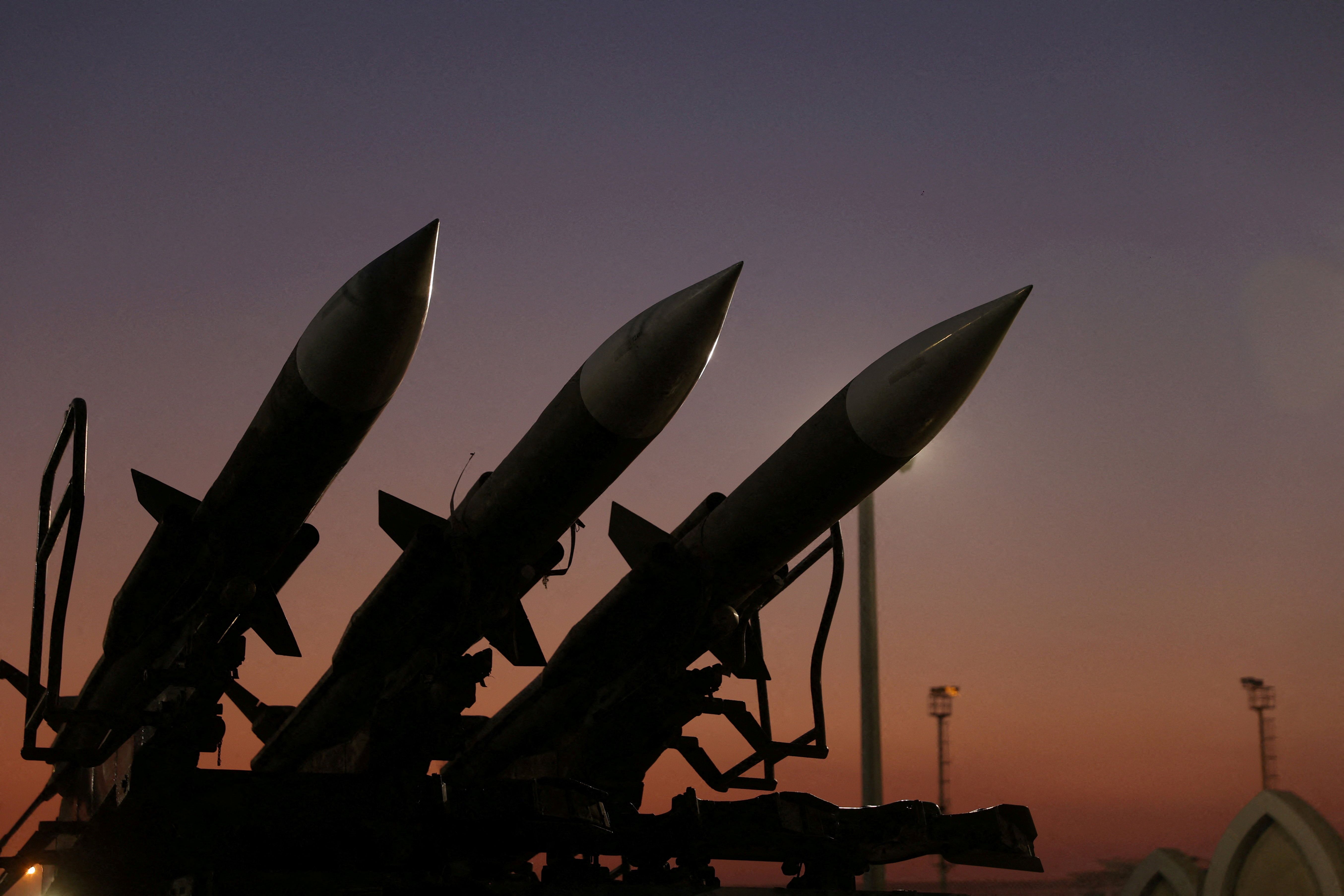 Iranian missiles are displayed