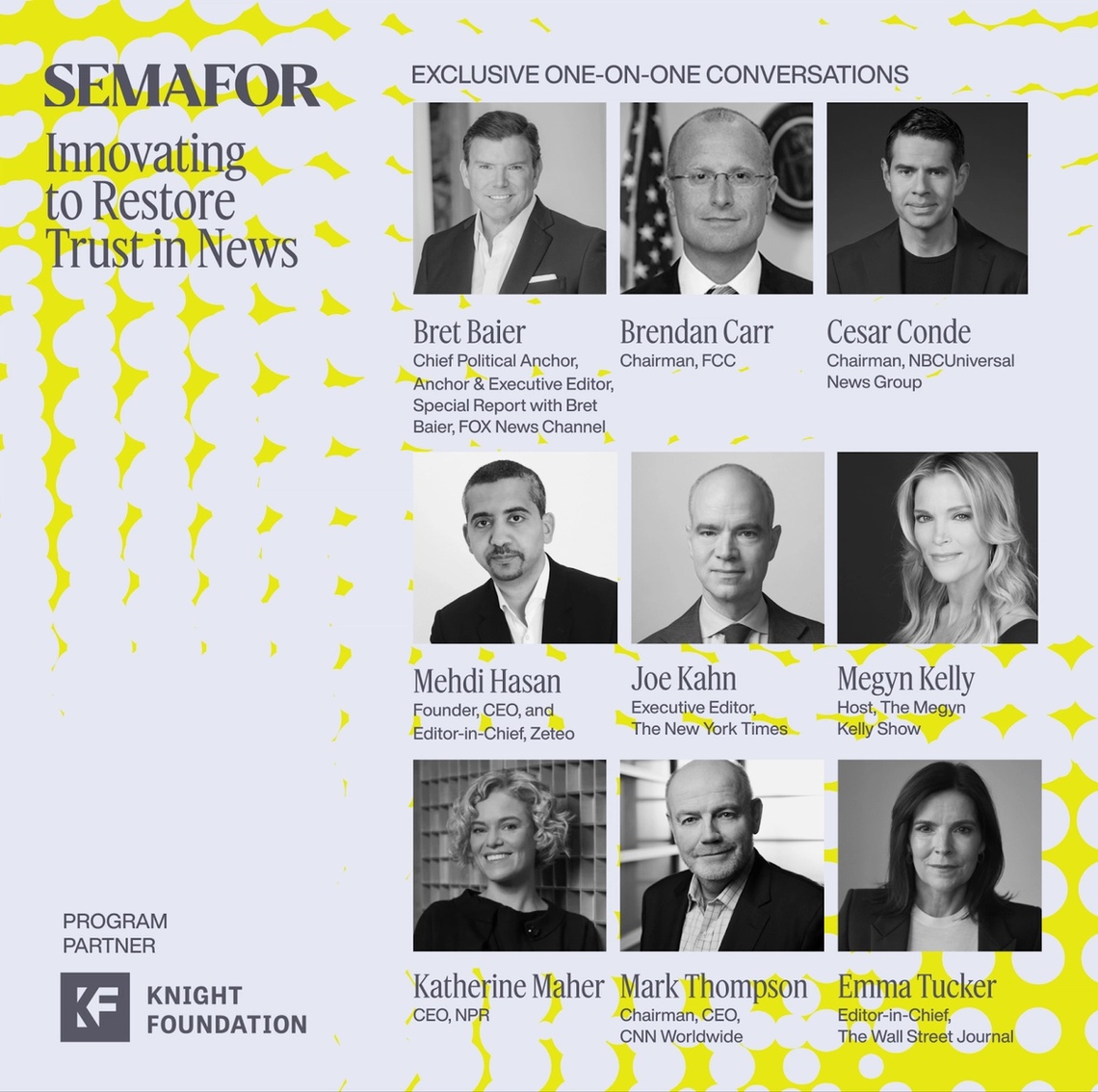 Poster for Semafor’s Trust in News Summit