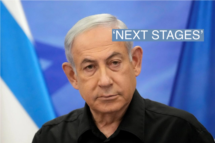 Israeli Prime Minister Benjamin Netanyahu attends a joint press conference with French President Emmanuel Macron in Jerusalem, October 24, 2023. Christophe Ena/Pool via REUTERS