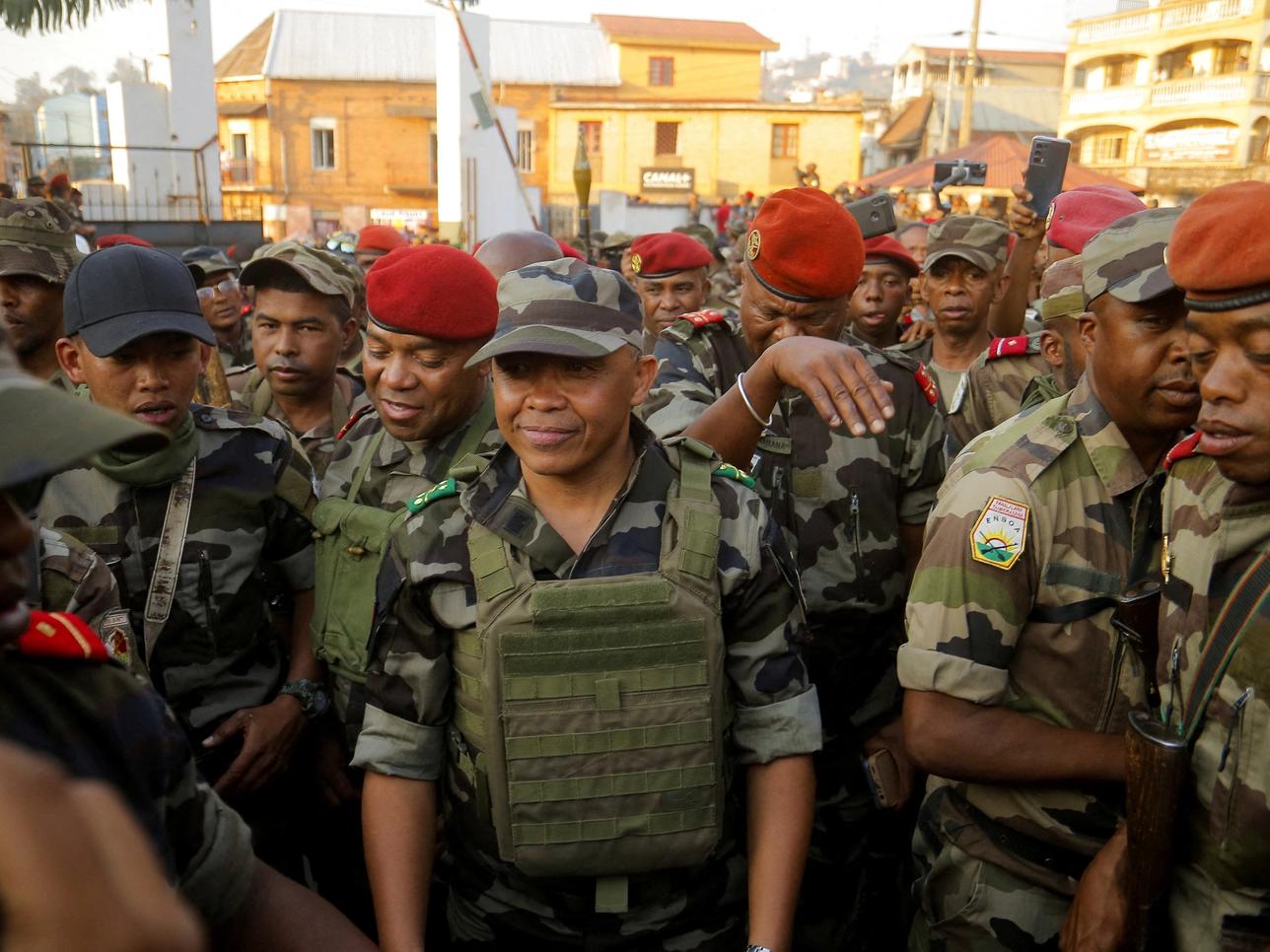 Malagasy military base welcomes Colonel Michael Randrianirina.