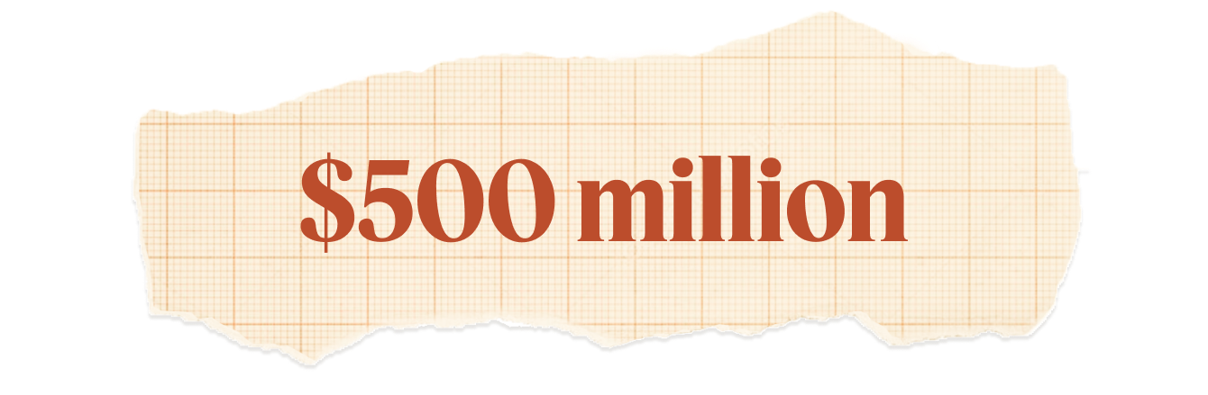 $500M