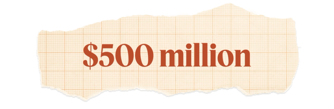 $500M