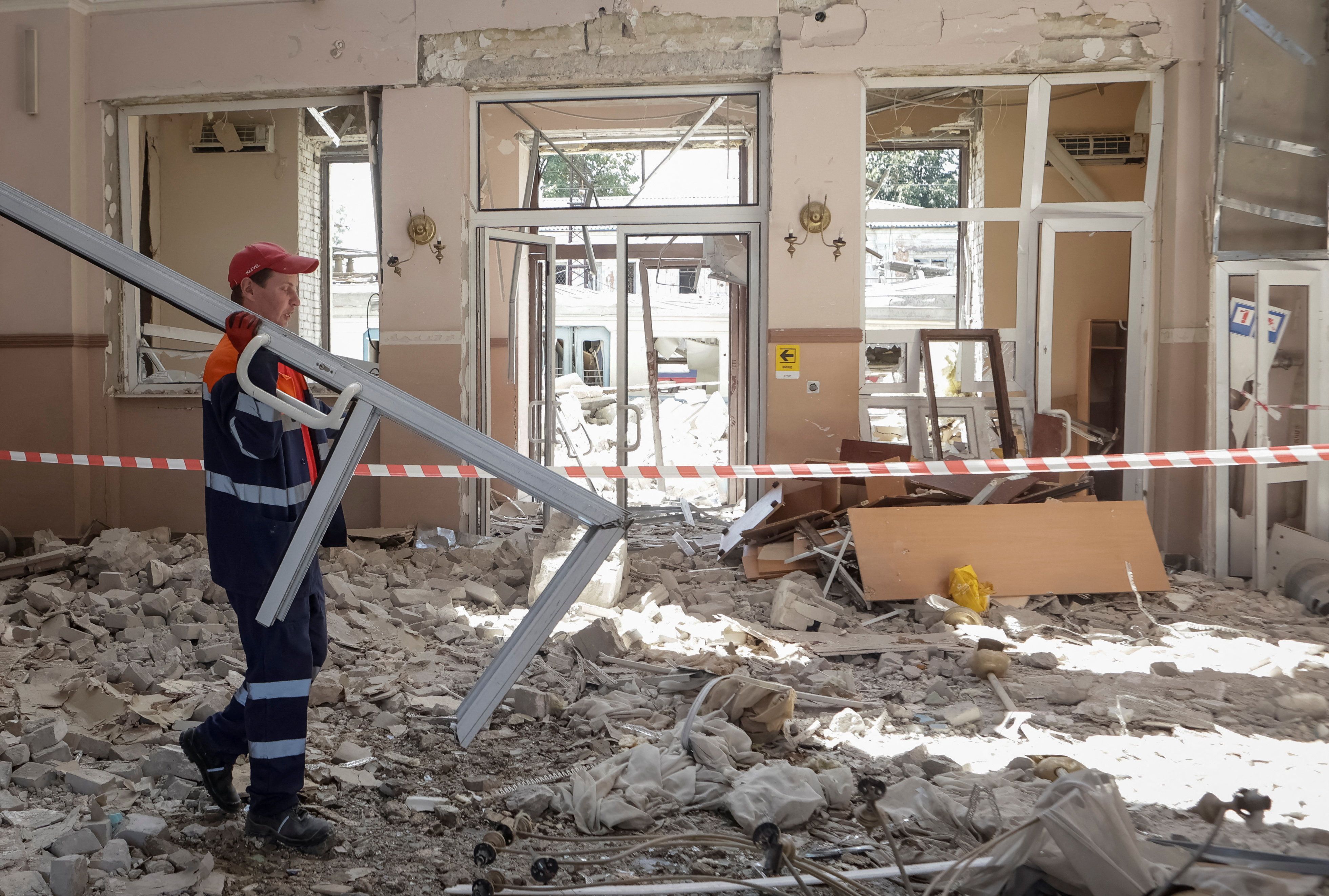 The aftermath of a strike on Ukraine. 