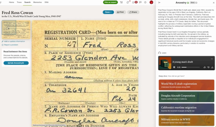 Screenshot of AI Stories feature