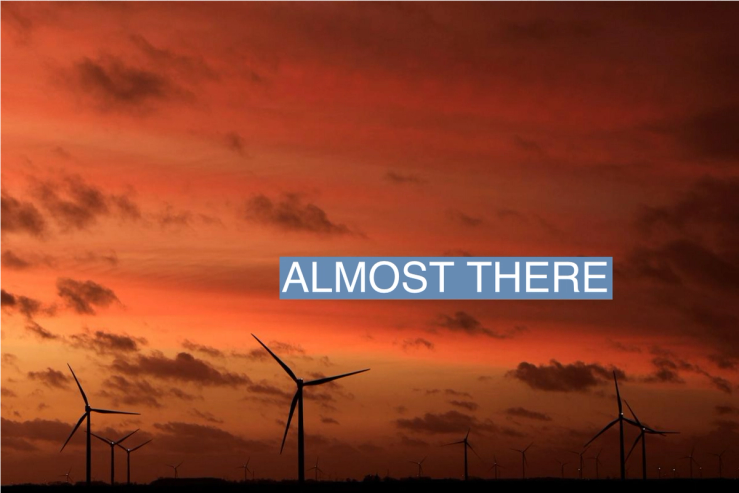 Power-generating windmill turbines stand at sunset during the winter solstice at a wind park in Beugny, France, on Dec. 22.