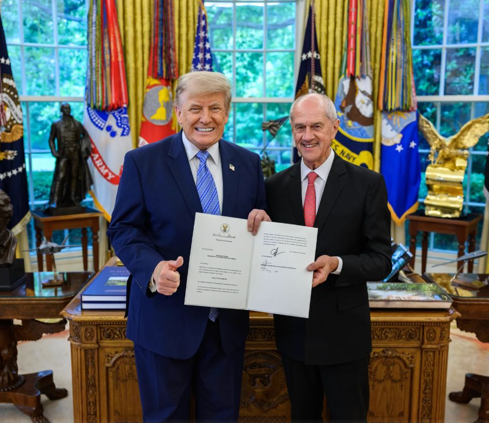 Roelf Meyer with US President Donald Trump, May 21, 2026
