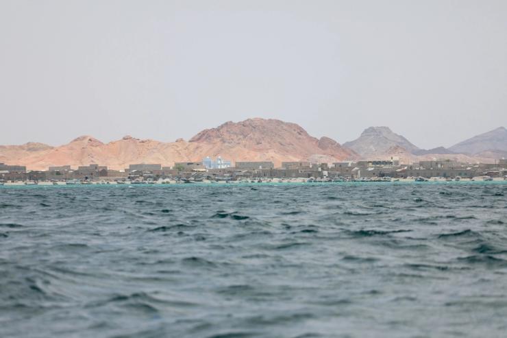 A view of a village on the coast of Bab el-Mandeb, Yemen