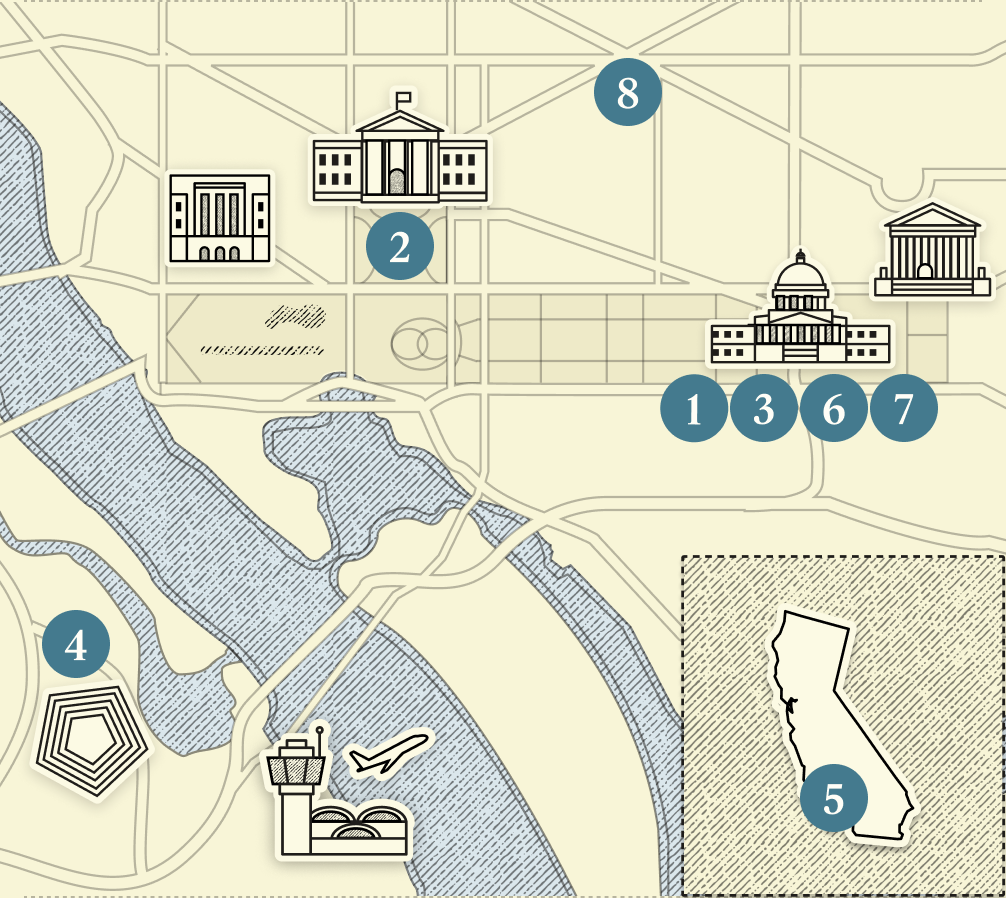 A numbered map of DC.