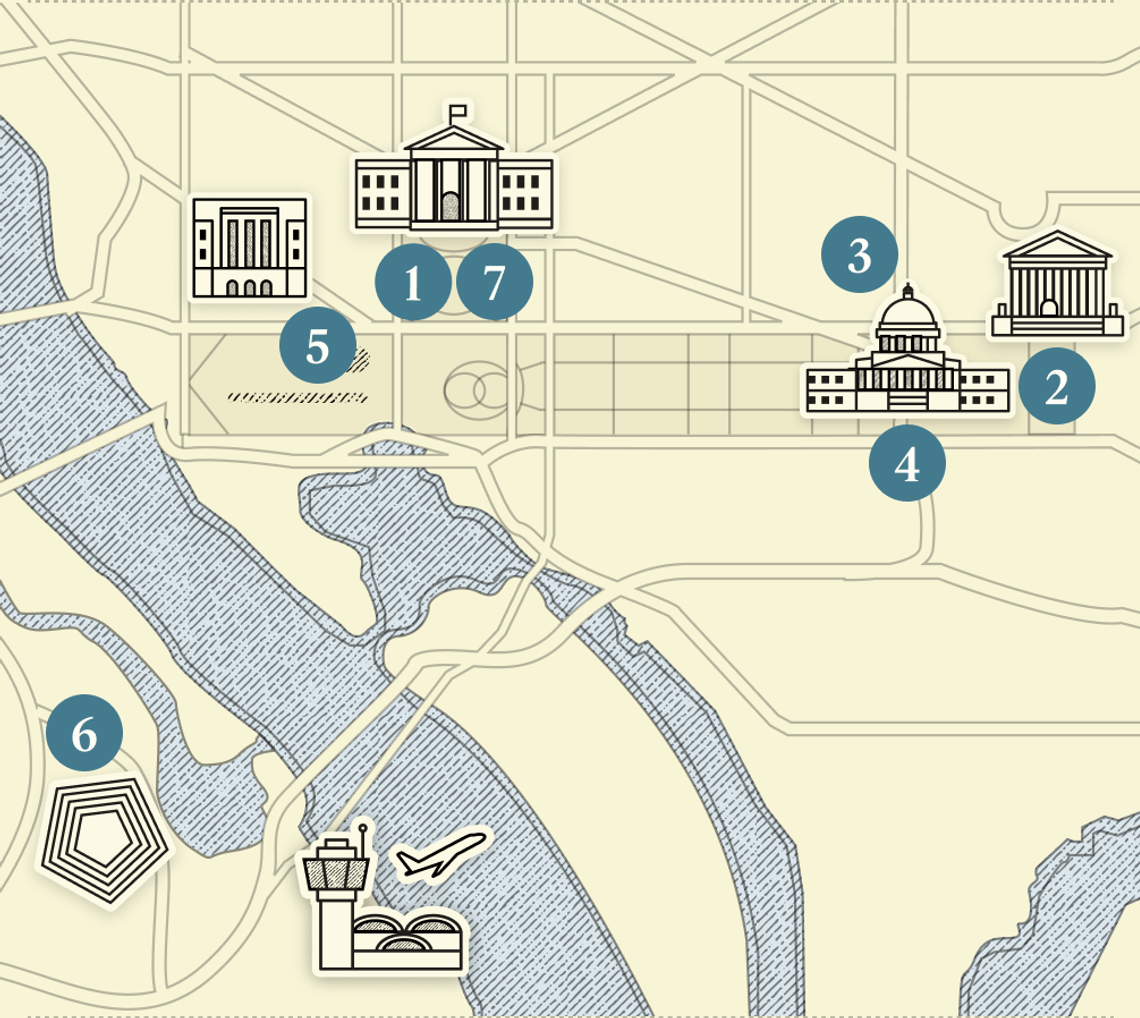A numbered map of DC.