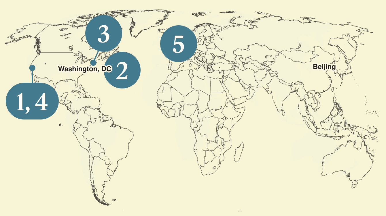 A map of the world.