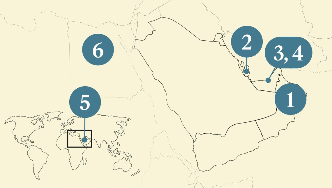A map of the Gulf region.