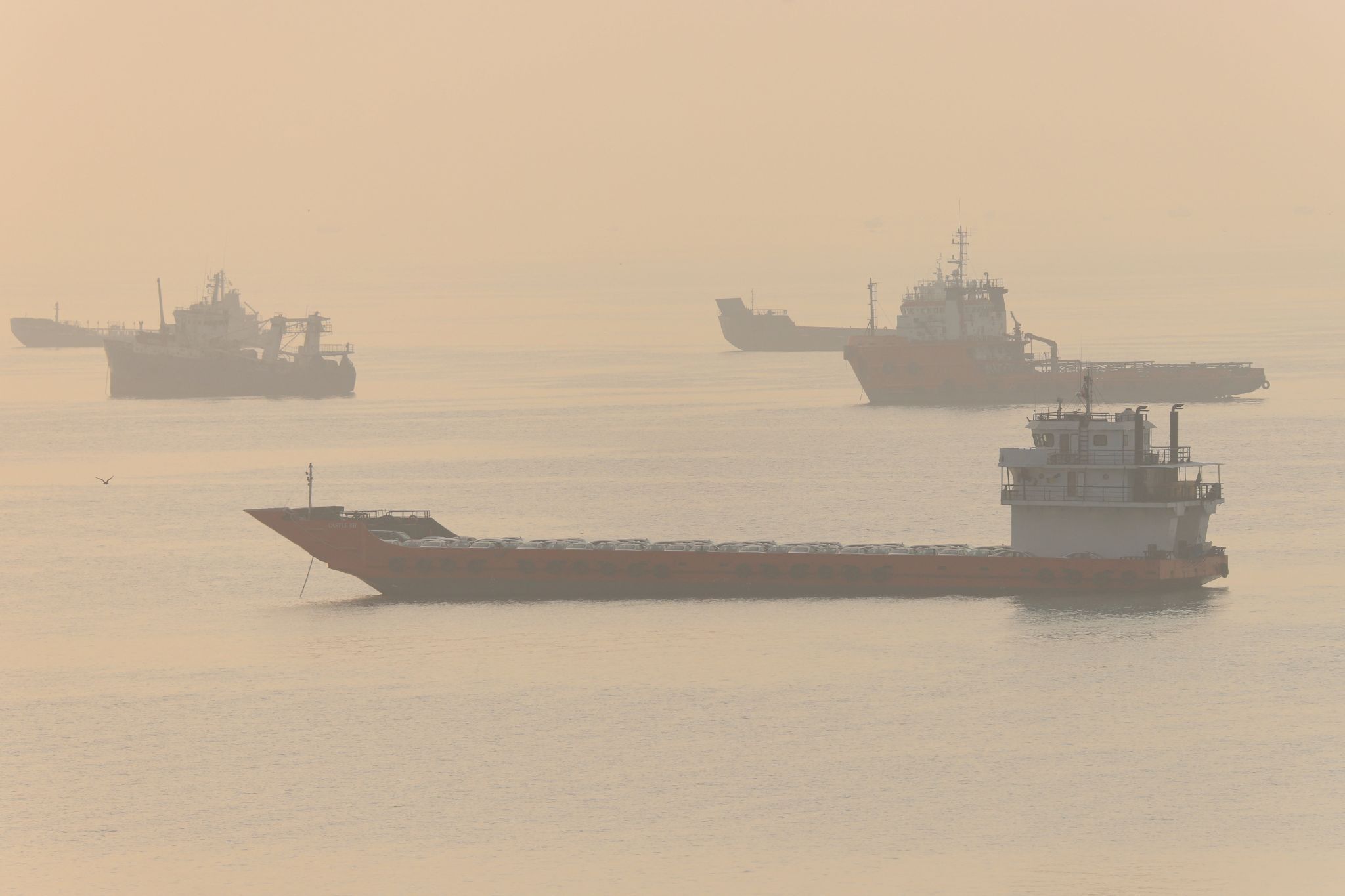 Vessels in the Strait of Hormuz.