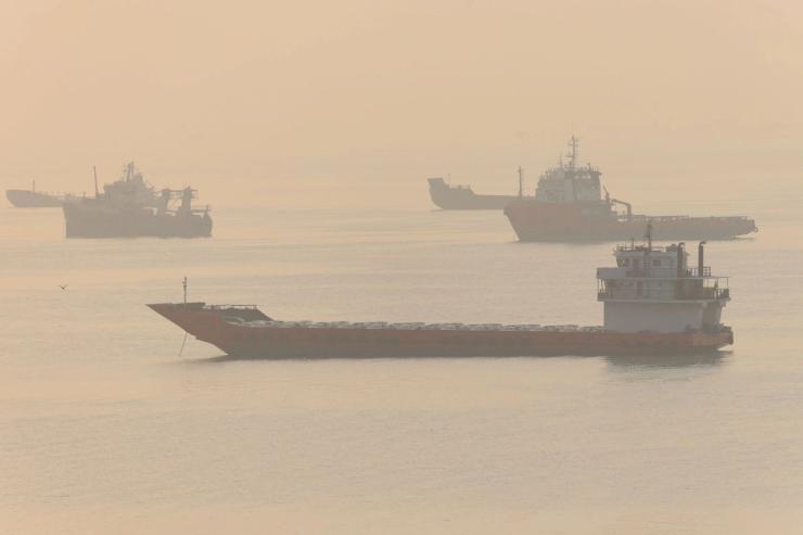 Vessels in the Strait of Hormuz.
